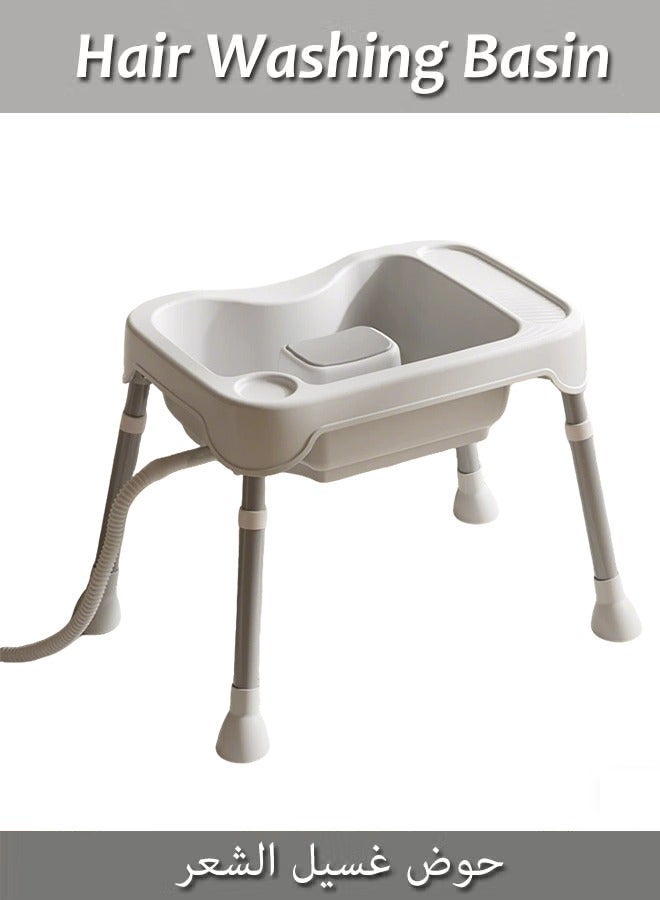 Hair Washing Basin, Hairwashing Tray, Mobile Adjustable Height Hair Washing Basin for Bedridden & Elderly, Portable Shampoo Bowl for Home Use with  Drain Hose, Hair Washing Station for Seniors, Pregnant Women, Baby - Image 1